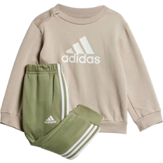 Babys Kinderbekleidung Adidas Infant Badge of Sport Jogger Set - Wonder Beige/White