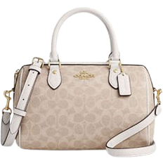 Coach Rowan Satchel Bag In Signature Canvas - Gold/Sand/Chalk