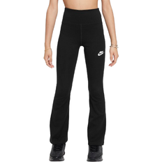 Nike Kid's Sportswear Classic High-Waisted Flared Leggings - Black/White