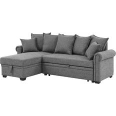 Lark Manor Ameliarae Gray Linen Blend Sofa 86" 4pcs 3 Seater