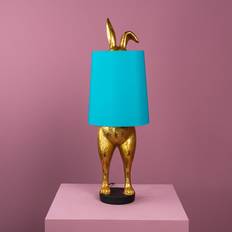 WERNS Rabbit Hiding Bunny Gold/Turquoise Table Lamp 74cm