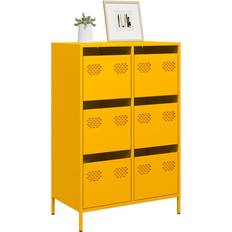 vidaXL Highboard Mustard Yellow 68 x 39 x 101.5 cm Steel Sideboard