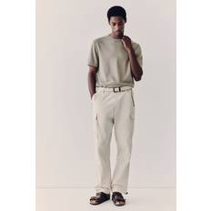 H&M Men Trousers & Shorts H&M Men - Beige Regular Fit Ripstop Cargo Trousers