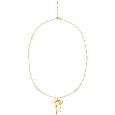 18k Halskæder Maanesten Effie Necklace - Gold/Pearls