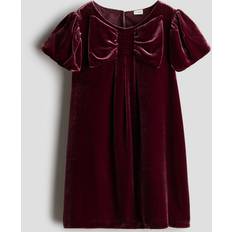 Kjoler H&M Jente Silk-blend Velvet Dress - Rød