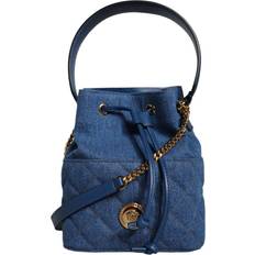 Versace Håndtasker Versace Blue Quilted Denim Leather Crossbody Shoulder Bag