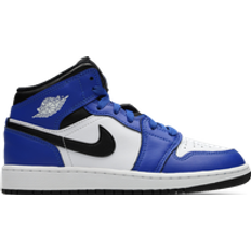 Faux Leather Sport Shoes NIKE Air Jordan 1 Mid GS - Game Royal/White/Black