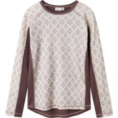 Grå Bluser & Tunikaer Name It Willto Uld Bluse - Sparrow/Aop - 122/128