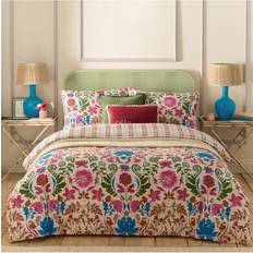 Linne - Rosa Påslakan Furn Curious Lotus Set One Size - Orange Duvet Cover Green, Blue, Pink, Multicolour (200x)