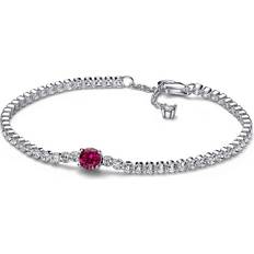 Pandora Red Bracelets Pandora Red Sparkling Tennis Bracelet - Sterling Silver/Red