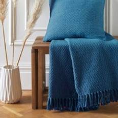 Drift Hayden Textured Weave Throw 200 cm x 200 cm - Teal Blankets Green, Turquoise, Blue (200x)