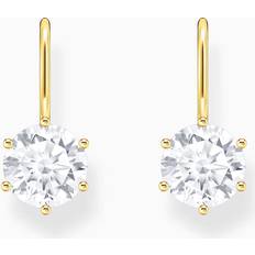 Femme - Or Blanc Boucles d'oreilles Thomas Sabo Gold-Plated Sterling and Zirconia Drop Earrings - 925 Silver/CZ