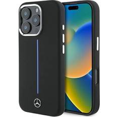 Mercedes Silicone Blue Stripe Case for iPhone 16 Pro