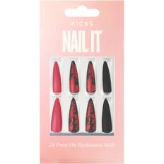 Press On Nails Halloween Black Red