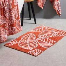 Orange Bathtub & Shower Accessories Fusion Matteo Cotton Bath Mat Terracotta