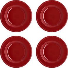 Scandi Living Dots Tallrik 28 cm 4-Pack Röd Tallrik 4st
