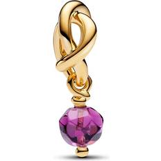 Guldpläterad - Herr Berlocker & Hängen Pandora Facettierter Violetter Charm-Anhänger - Sterling Silber