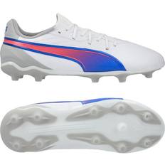 Puma King Match FG/AG Jr Fotbollssko - Vit/Blå/Flat Light Gray