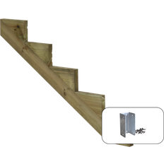 Tilbehør til trapper Plus 34,2 Trappevange 5 trin m/beslag Trindybde 25 cm