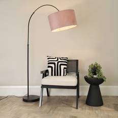 Pink Floor Lamps ValueLights Louis Black with Large - One Size Floor Lamp