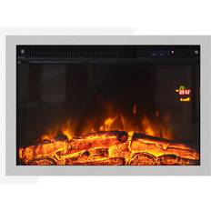 Silver Electric Fireplaces Focal Point Focal Point Medford LED Electric Inset Fire Stainless Steel Silver