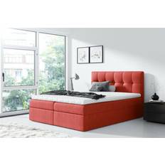 140cm - Contenitore Integrato Letti Continentali Schlafzimmerbett Carmen 140 x 200 cm Dunkelorange Boxspringbett