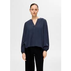 Selected Viva Long Sleeve V-Neck Top - Femme
