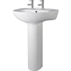 Bathroom Sinks Nuie Melbourne Basin & Pedestal 550 mm 2 Tap Hole