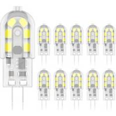 Memkey G4 2W led Bulb, 20W Halogen Bulbs Equivalent, Cool White 6000k, 200Lm, 12x smd, 12V ac/dc Pack of 10 [Energy Class a ]