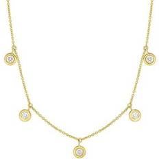 Jewelry Roberto Coin Yellow Gold Five Station Diamond Dangle Necklace 1/4ctw