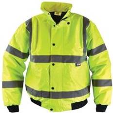 Scan Work Wear Scan HiVis Bomber Jacket 48in Yellow Waterproof With Hood scahvbjxl