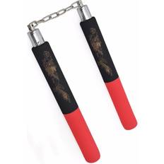 Arts Martiaux Nunchaku Schaumstoff Kette Metal Boxe Noir