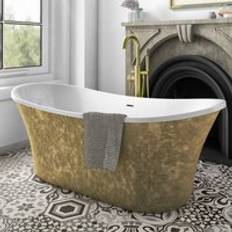 Bathtubs GravaHaus Luxury 1695x750 Gold Freestanding Bathtub Set