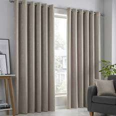 Curtains & Accessories Fusion Strata Dim Out Eyelet Curtains - Beige