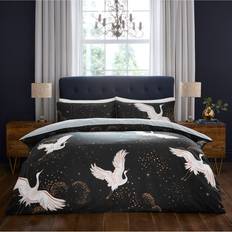 Sara Miller Flying Cranes Set - Duvet Cover Black, Blue