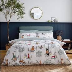 Sara Miller Dapper Dogs Set - Multi Duvet Cover White, Multicolour