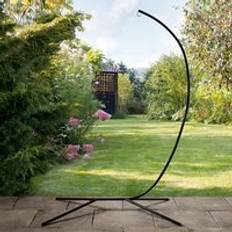 Lights4fun Black Metal Lantern Stand
