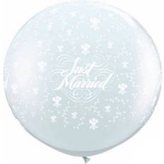 Ballons en latex Qualatex Just Married Latex Flowers Balloon Pack of 2