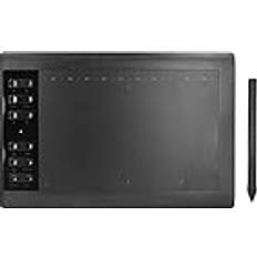 Luqeeg Grafikritplatta, Digital Pen Tablet 233PPS 5080LPI, 8192 Grafikplatta med Nivåtryckkänslighet med Penna 12 Genvägstangenter För Windows för Android Stationär Bärbar Dator(Svart)