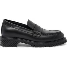 Low Shoes Off-White Men's Leather Military Loafers - Black