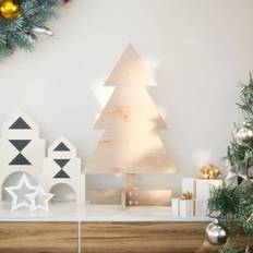 Naturfarvet Juletræer vidaXL Wooden 60 cm Solid Wood Pine Christmas Tree