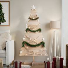 Naturfarvet Juletræer vidaXL Wooden 150 cm Solid Wood Pine Christmas Tree