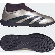 Girls - Grey Football Shoes adidas Predator League Laceless Turf - Kids Platinum Metallic