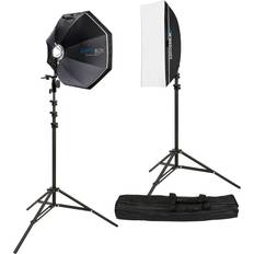 Westcott Rapid Box Switch Round Head Speedlite 2-Light Softbox Kit, Black