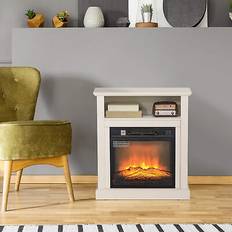 Homcom Fireplaces Homcom 27" electric fireplace heater with mantel, remote control, white