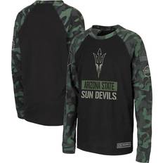 Camouflage T-shirts Children's Clothing Colosseum Athletics Camo Arizona State Sun Devils Long Sleeve T-Shirt - Black