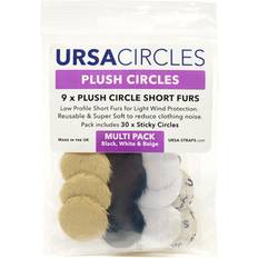 Protections de microphone Ursa Plush Fur Circles for Lavalier Microphones, 9-Pack Black/White/Beige