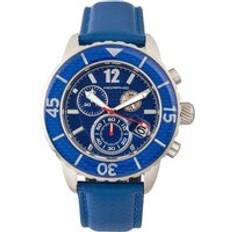 M51 Series Chronograph Leather-Band w/Date Blue One Size