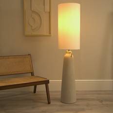 Ceramic Floor Lamps & Ground Lighting ValueLights Grayson Natural Ceramic Urn Style Midi 6W Floor Lamp