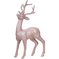 Pink Christmas Tree Ornaments VFM e-Store Decoration Glitter Reindeer x 1 26 cm Rose Gold Christmas Tree Ornament